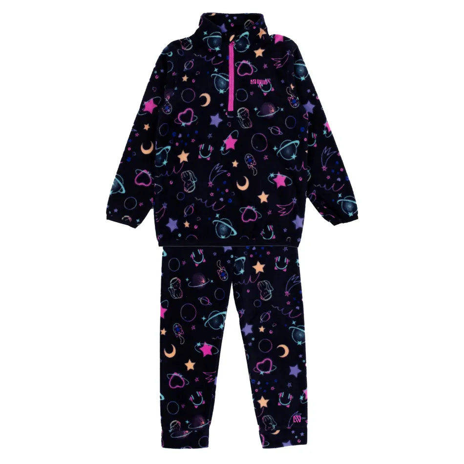 Navy 2 Piece Outer Space Fleece Base Layer