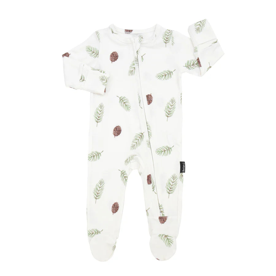 Pine Cone Bamboo Baby Footed Sleeper-Belan.J