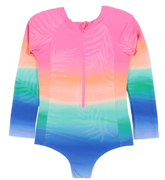Girls pink One Piece UV Swimsuit-Nano