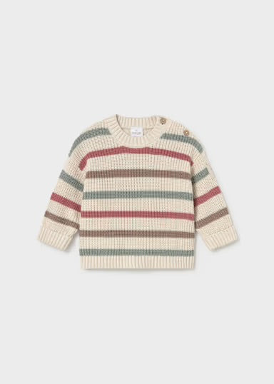 Cream Striped Organic Knit Sweater - Mayoral