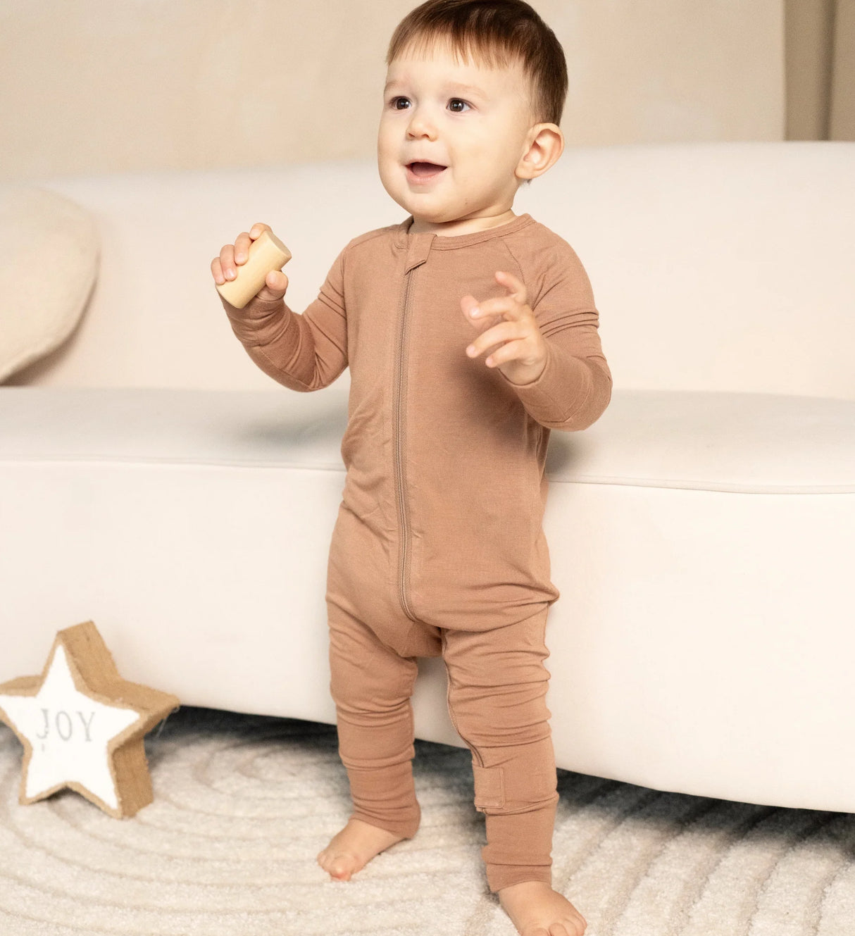 Beaver Fur Bamboo 2 Way Zipper Romper-Silkberry