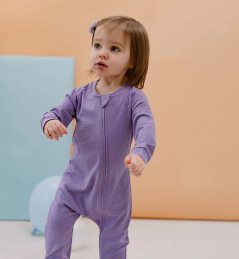 Violet Blooms Bamboo Long Sleeve Footed Sleeper Snug Fit-Nest
