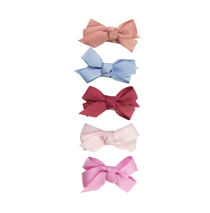 Tuxedo Bow Snap Clip 5pk-Baby Wisp