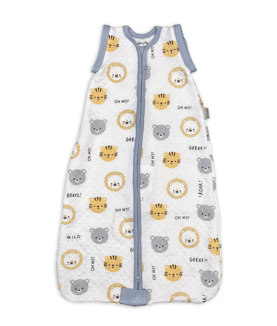 Lion Tiger & Bears Print Bamboo Classic Sleeping Sack w/Detachable Sleeves 1 TOG-Silkberry