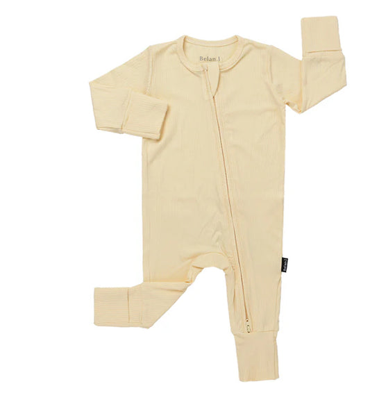 Vanilla Footless Sleeper With Fold Over Feet-Belan.J