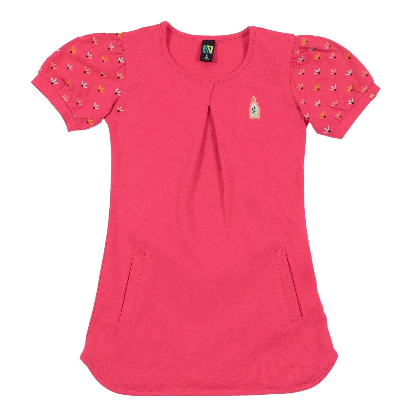 Pink Short Sleeved Tunic Dress-Nano