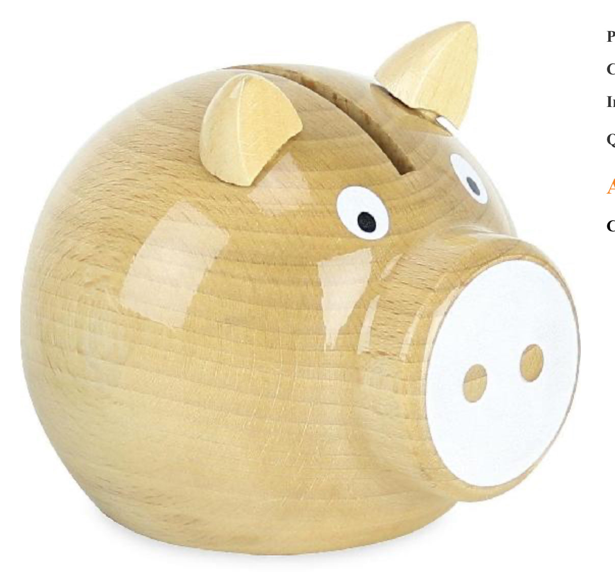 Wooden Piggy Bank- Vilac