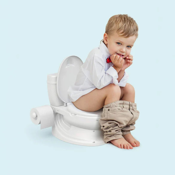 Potty Training Toilet With Flush Sound And Paper Holder-Toy Let