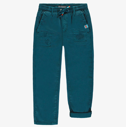 Child Wide Fit Pants In Stretch Denim-Souris Mini