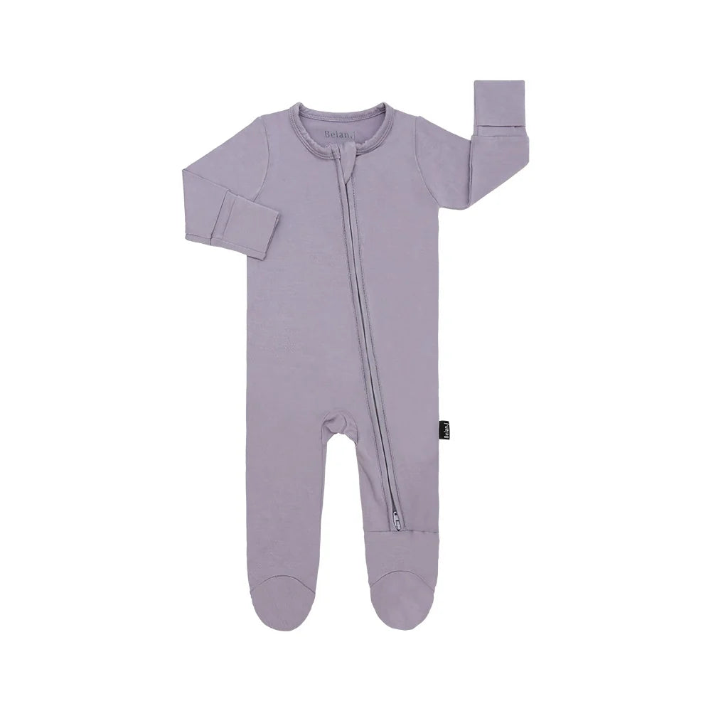 Solid Bamboo Baby Footed Sleeper 2 Colours -Belan.J