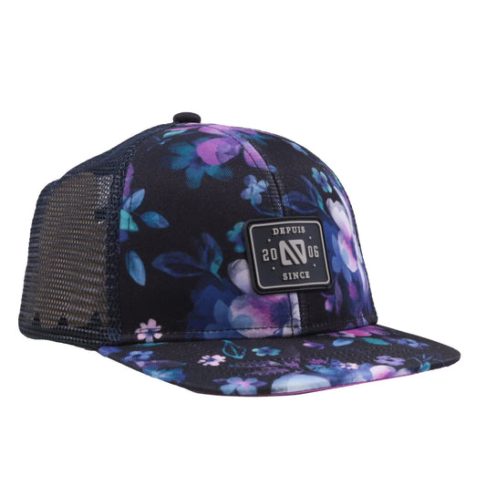 Floral Mesh Cap in Navy and Purple - Nano
