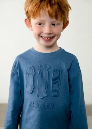 Mayoral Long Sleeve Blue Skater T-shirt