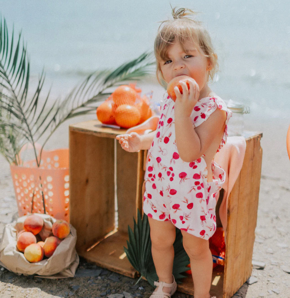 Cherry Print Ruffle Romper-Souris Mini