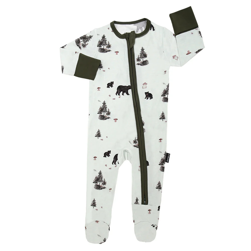 Woodland Bear Footed Zipper Sleeper-Belan.J