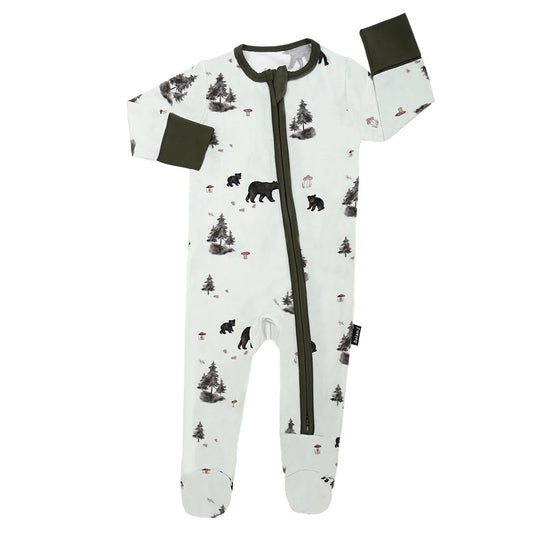Woodland Bear Footed Zipper Sleeper-Belan.J