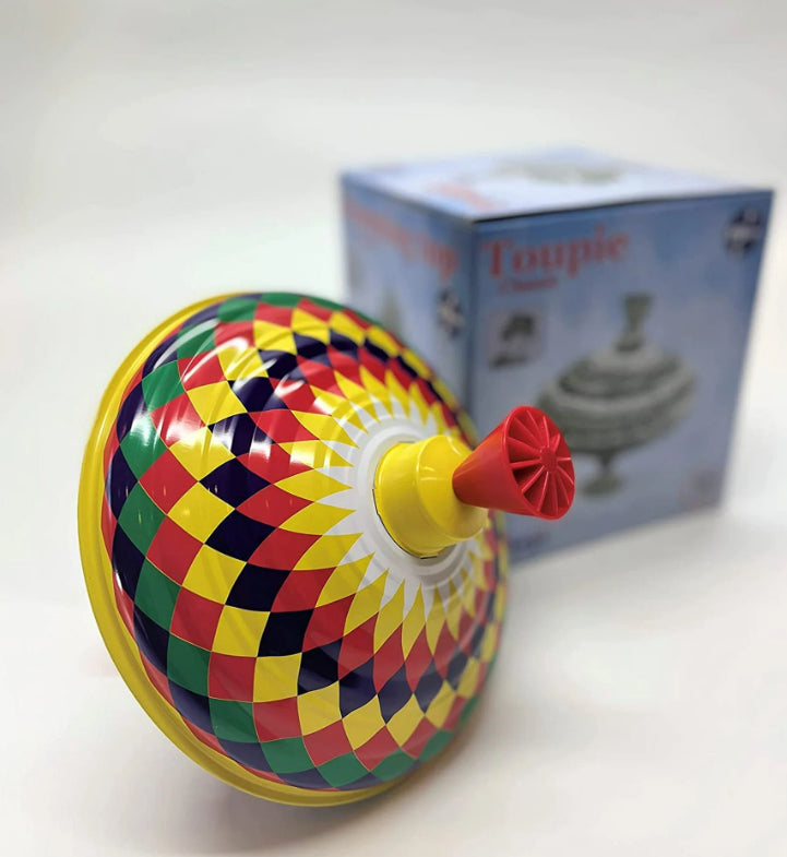 Classic Multicolour Music Spinning Tin Top Toy 19cm
