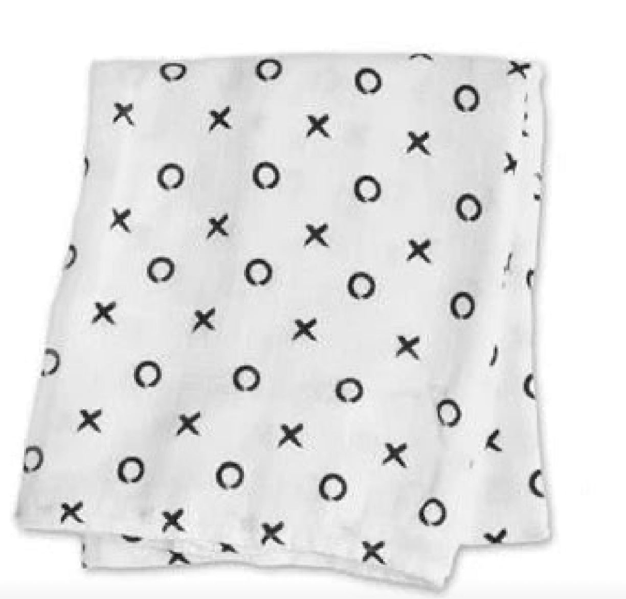 Modern Black Hugs And Kisses Bamboo Muslin Swaddle 47X47-Lulujo