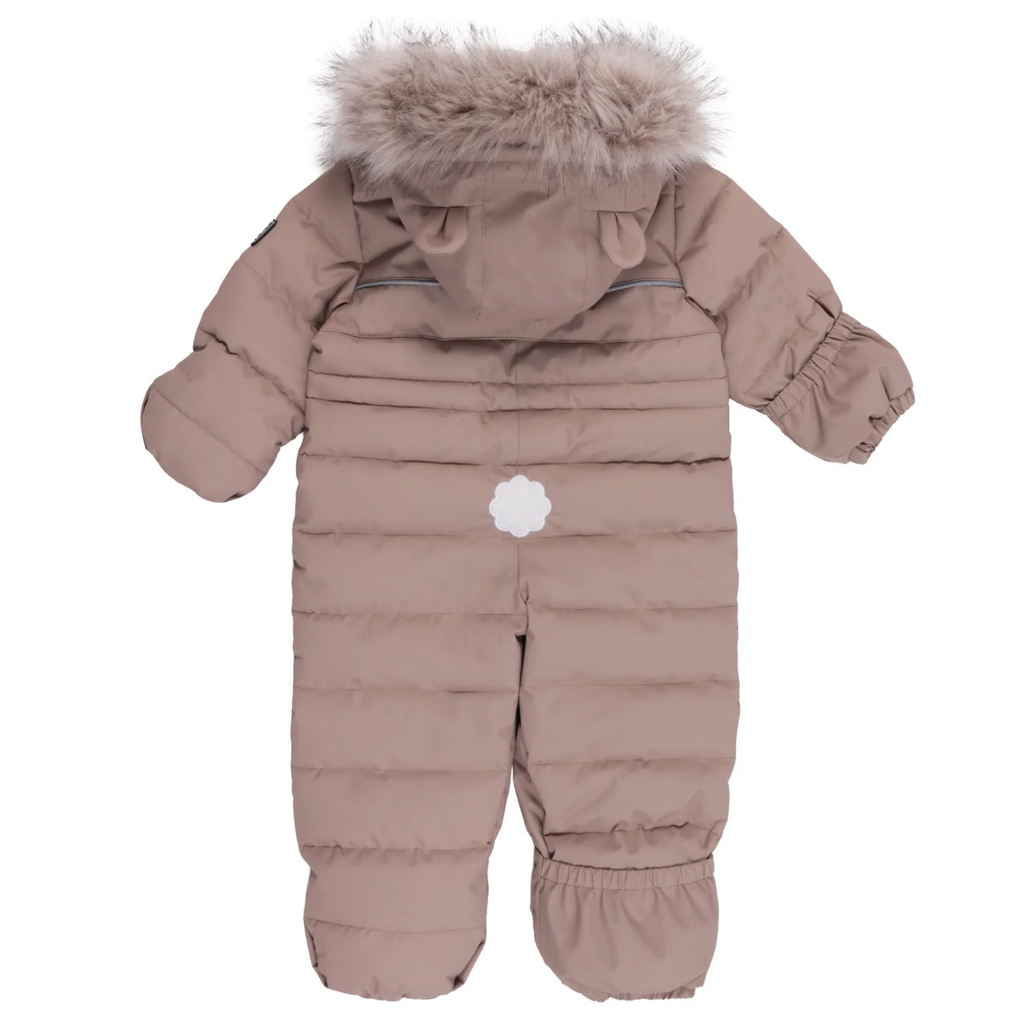 Tan One-Piece Snowsuit with Removable Fur Hood - Nano