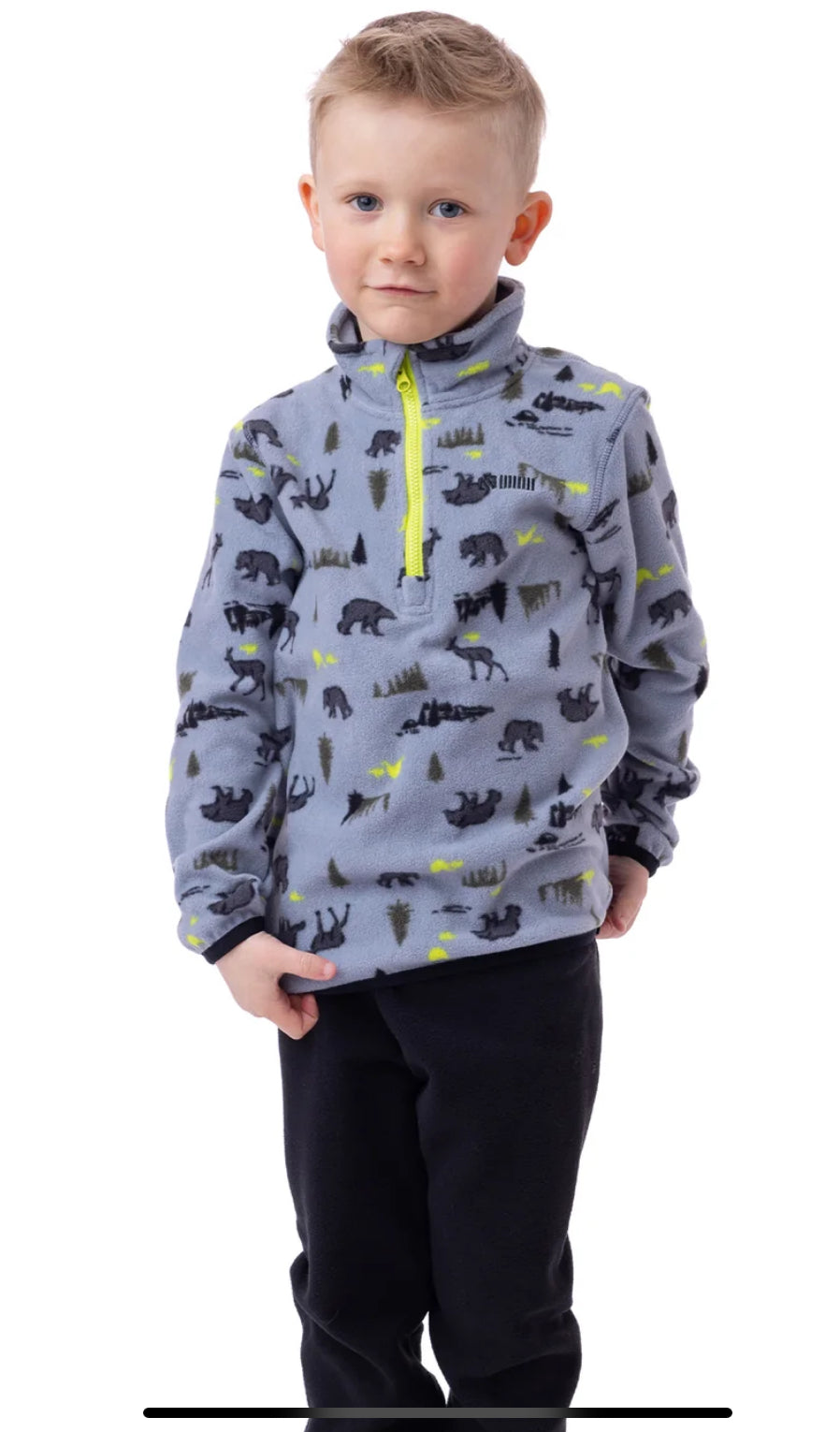 Blue Woodland Animal Fleece Base Layer 2pc Nano - Boys