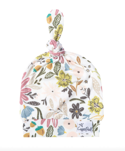 Olive Top Knot Hat-Copper Pearl