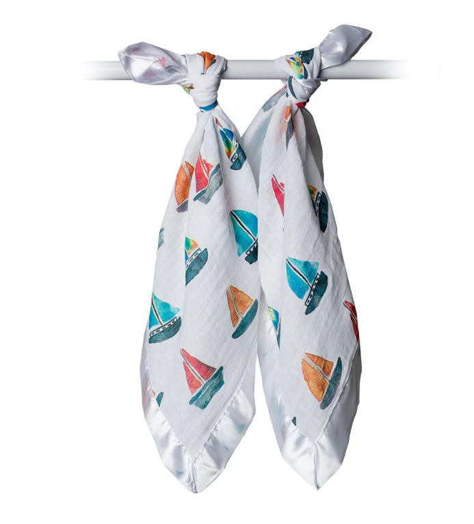 Set Of 2 Muslin Security Blankets-Lulujo