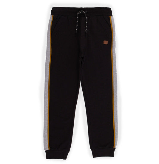 Black Sweatpants With Green and Grey Stripe-Nano