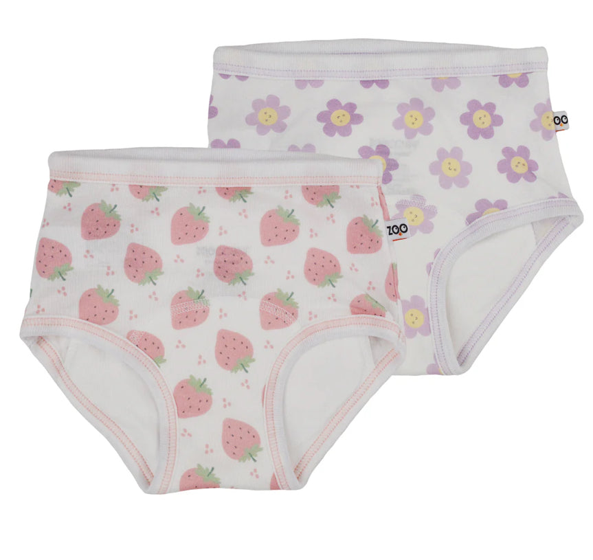 Strawberry And Daisy 2 Pack Training Pants-Zoocchini