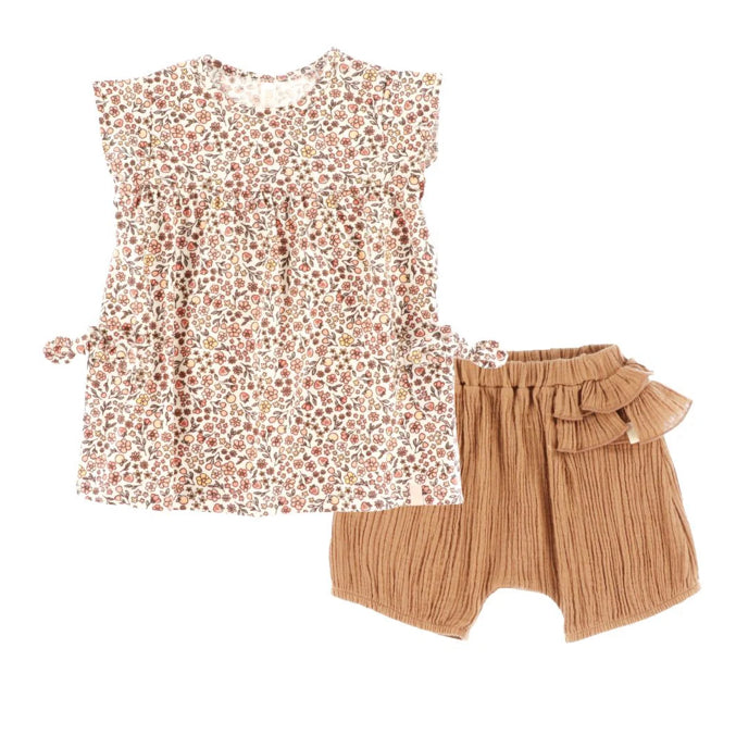 Girls Ivory Two Piece T-Shirt Set-Nano