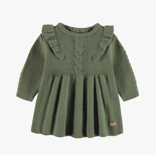 Olive Green Knitted Dress-Souris Mini