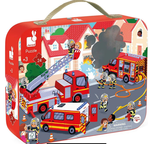 Janod 24 pc Puzzles Fire Trucks