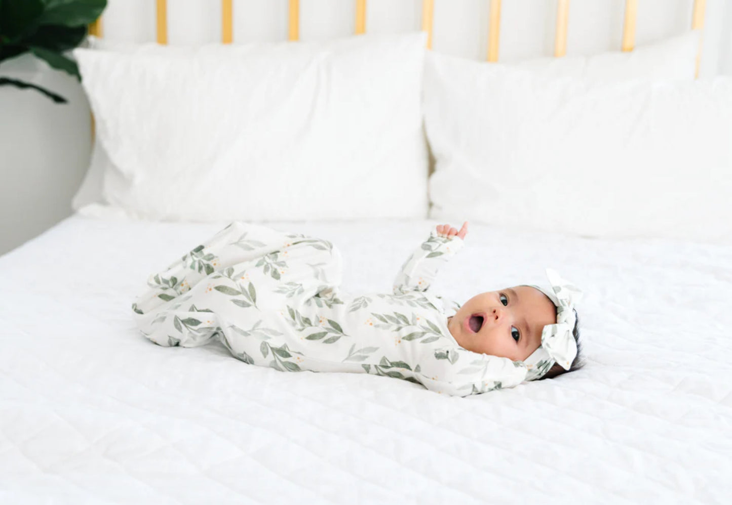 Fern Knotted Gown 0-4 Months-Copper Pearl