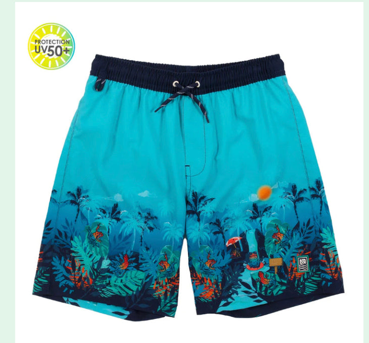 Ocean board shorts, boys board short, blue boys swim shorts