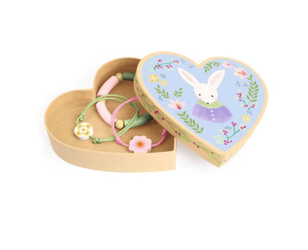 Heart Shaped Jewellery Box and Bracelets-DJECO