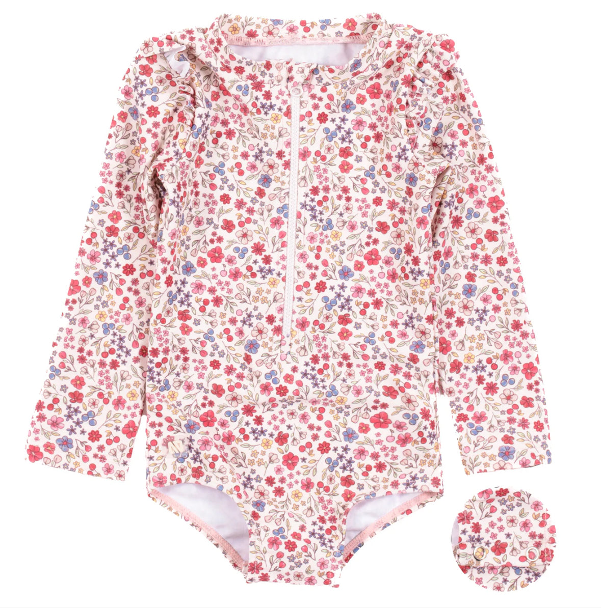 Long Sleeve Ivory One-Piece UV Swimsuit-Nano