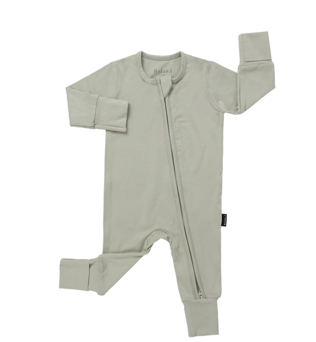 Sage Footless Sleeper with Fold-over Cuffs-Belan.J
