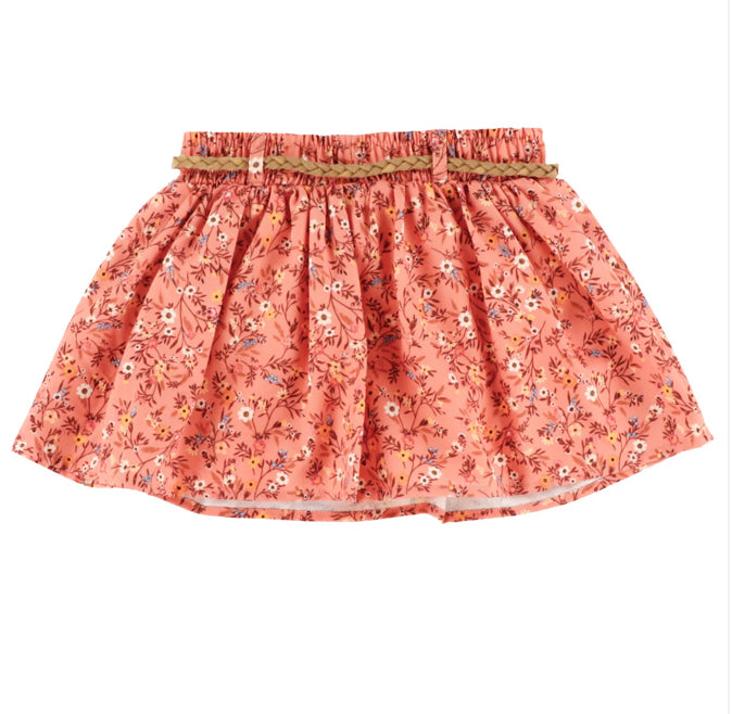Girls Brown And Orange Western Culottes Skort-Nano