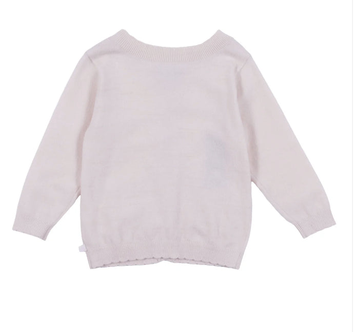 Soft Knit Cream Rabbit Baby Knit Cardigan -Nano