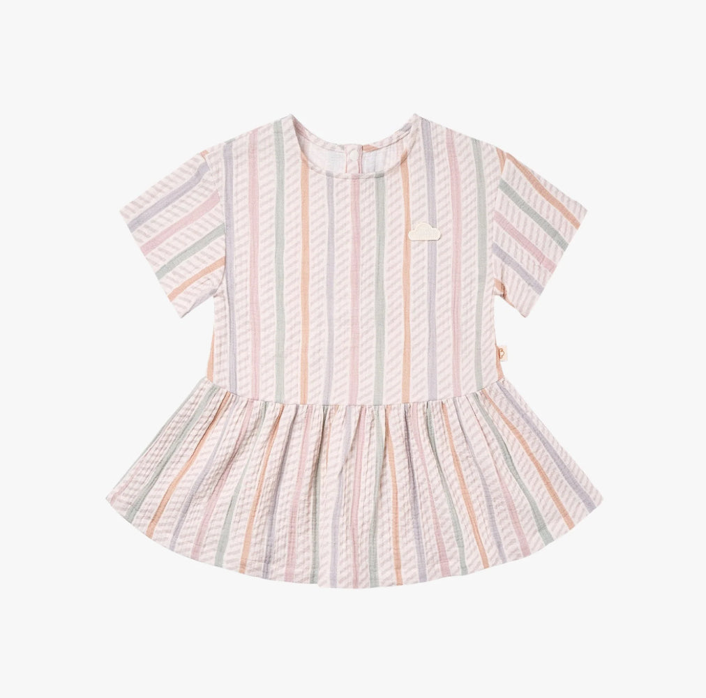 Girls Dress Caramel Stripes-Petite Revery