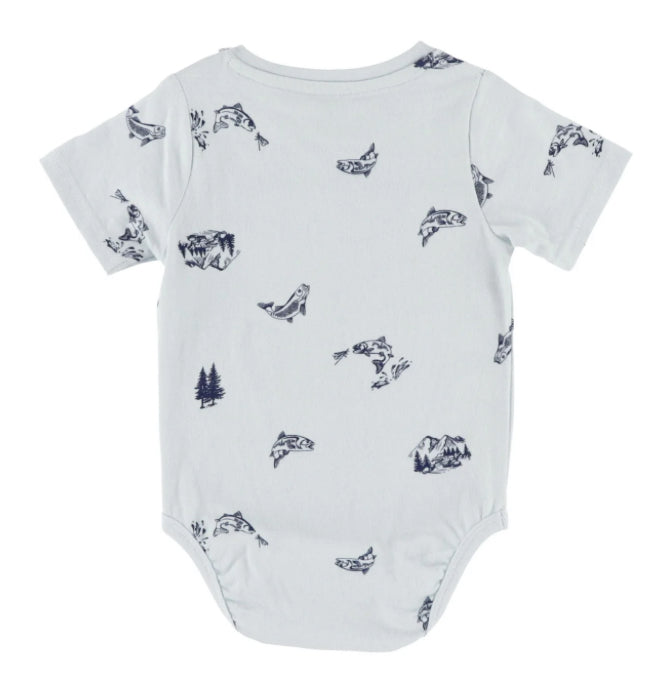 Baby Boy Pale Blue Fishing Onesie-Nano