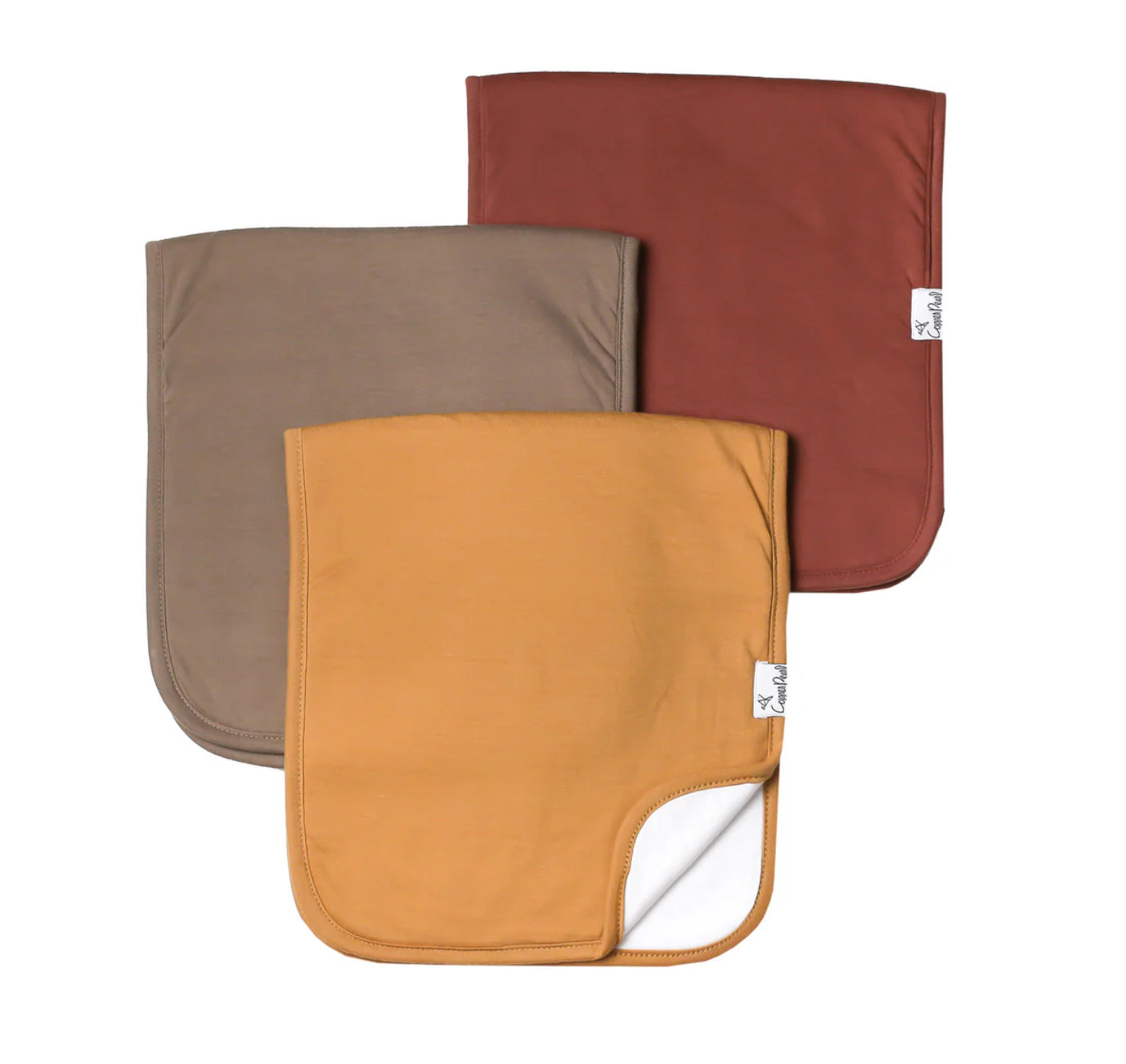 Dune Burp Cloths Pack Of 3-Copper Pearl