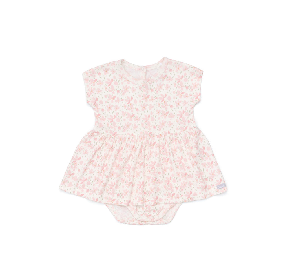 Pink Floral Infant Girl Modal Romper-Coccoli