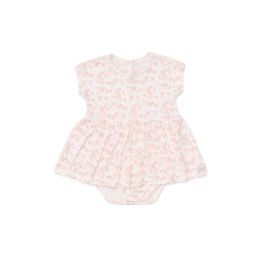 Pink Floral Infant Girl Modal Romper-Coccoli