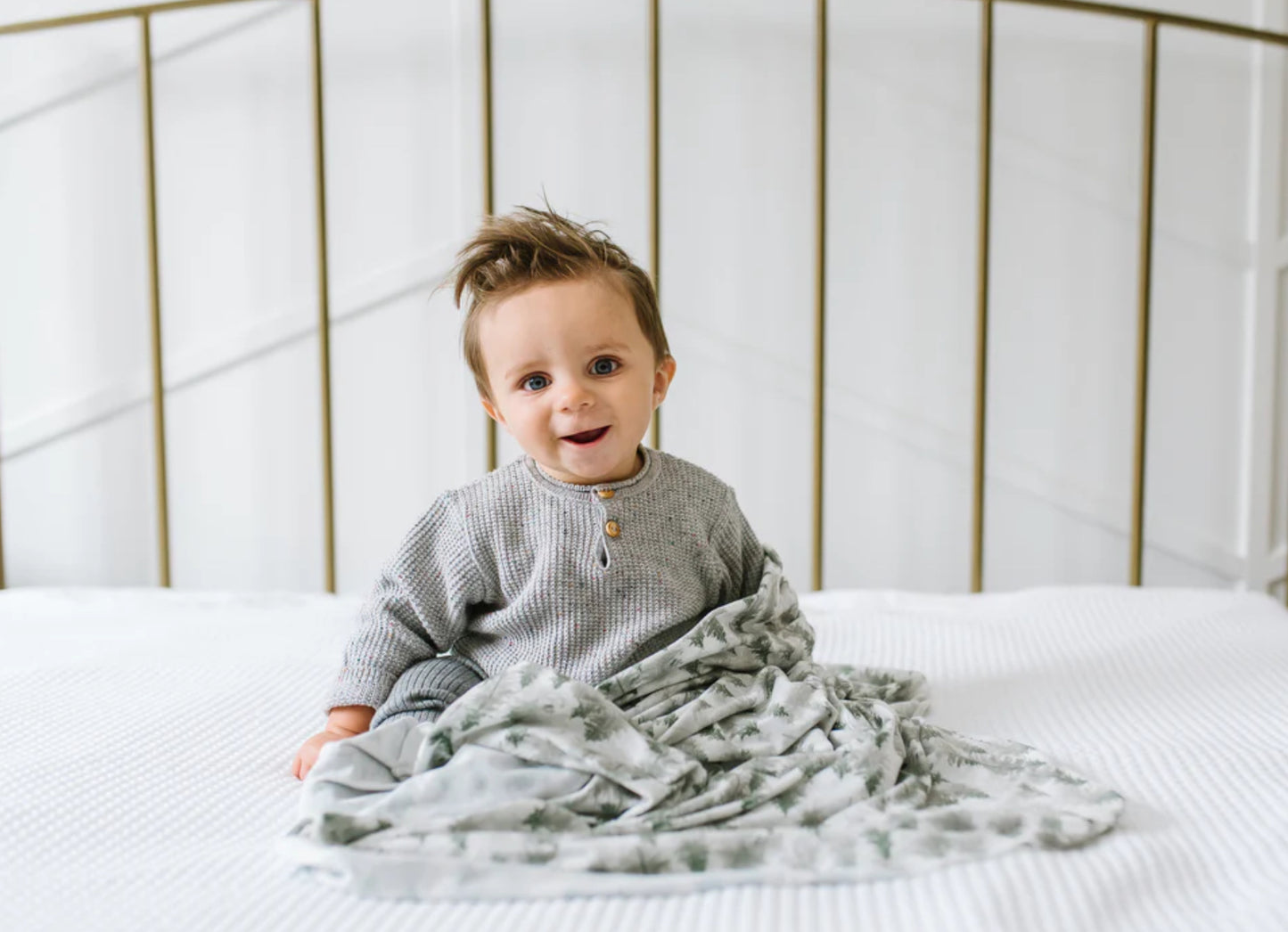 Evergreen Swaddle Blanket-Copper Pearl