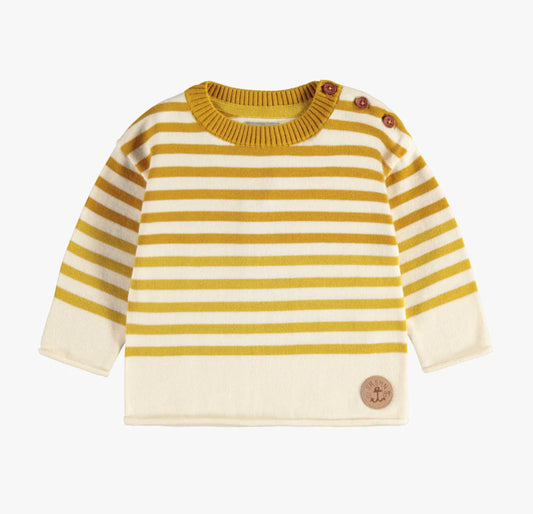 Striped Long Sleeve Knit Sweater-Souris Mini