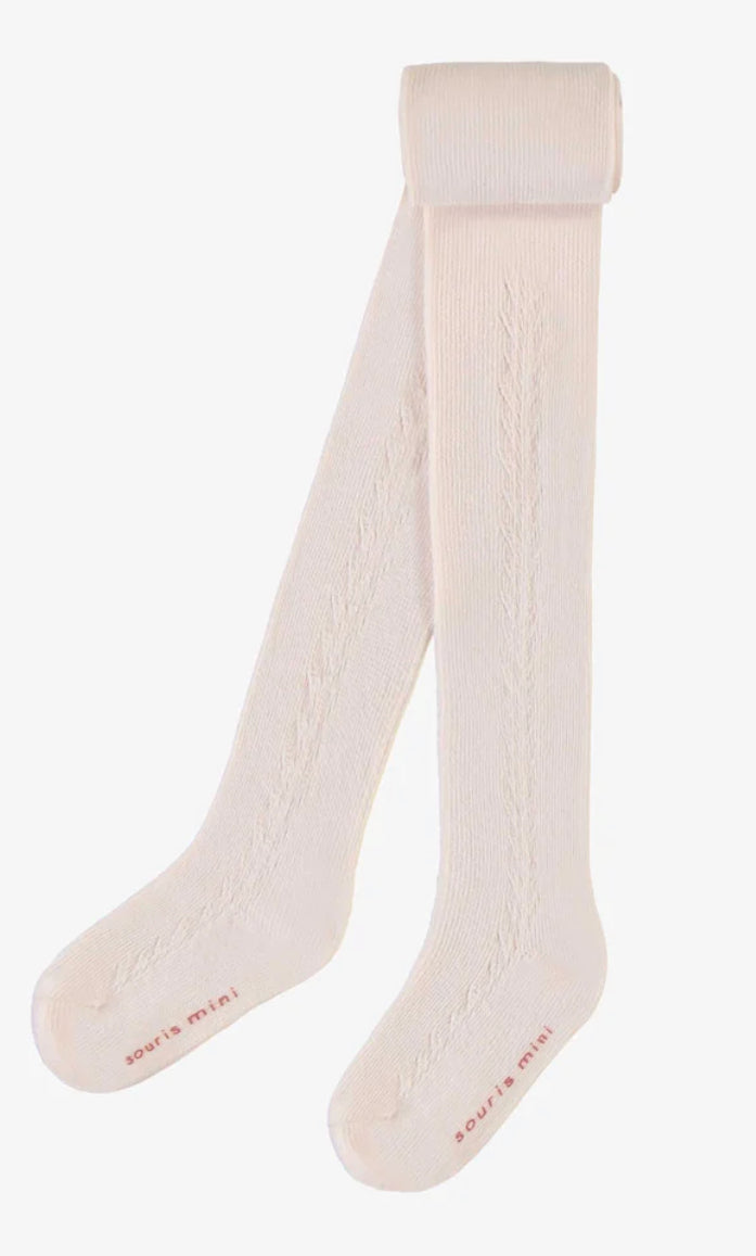 Plain Creamy Pink Tights-Souris Mini