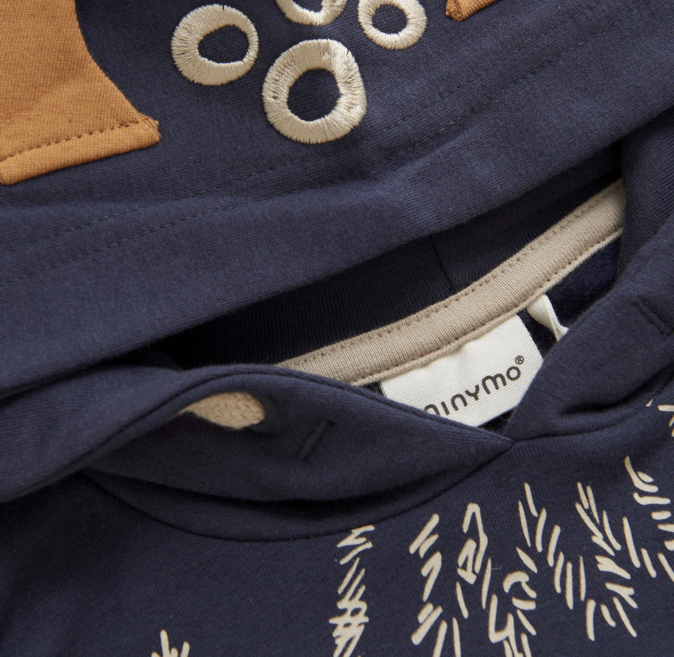 Navy Monster Hooded Sweatshirt-Minymo