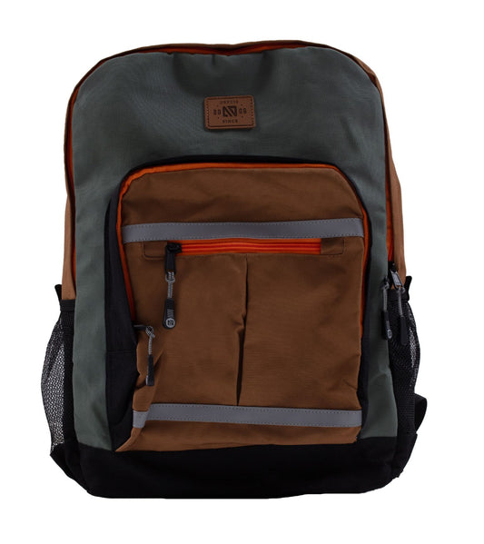 Solid Brown and Green Backpack-Nano