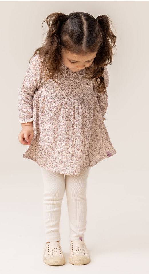 Antique Floral Dress and Tights Set-Nano