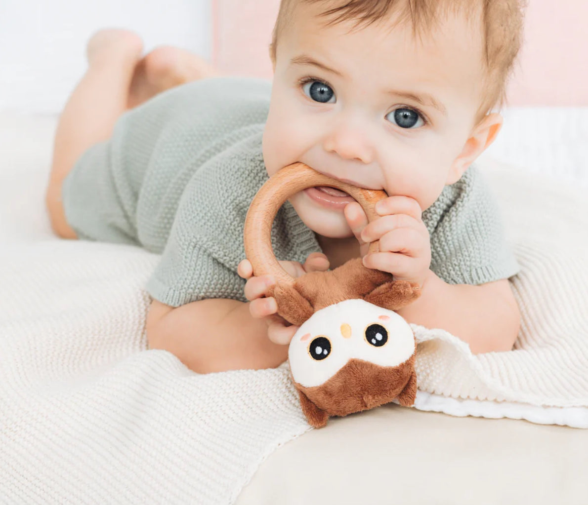 Owl Wooden Teether-Pearhead
