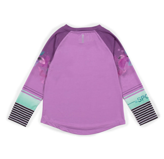 Girls' Long-Sleeved Athletic T-Shirt Lilac-Nano